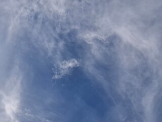 Serenity of Blue Horizons Tranquil Blue with Wispy Clouds