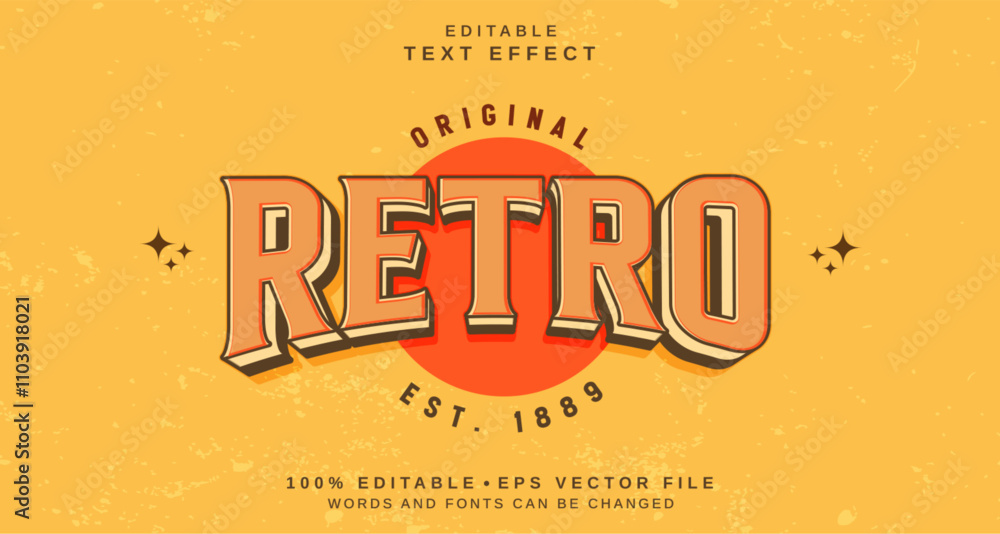 Poster editable text style effect - retro text style theme.
