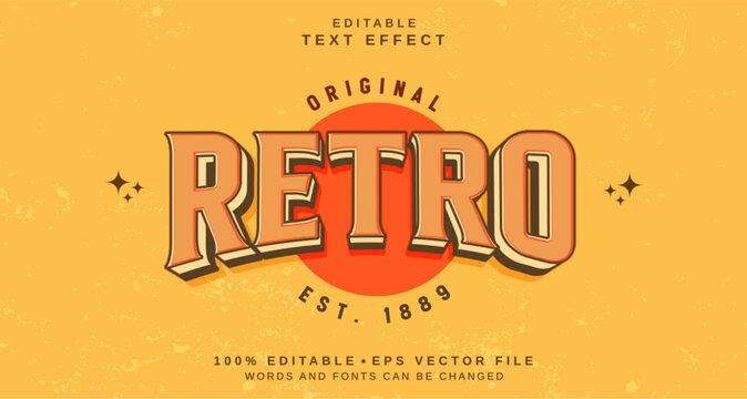 Editable text style effect - Retro text style theme.