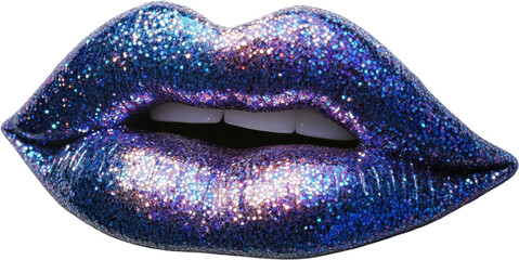 Sparkling galaxy lips with a stunning glitter effect for artistic expressions and creative projects