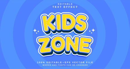 Editable text style effect - Kids Zone text style theme.