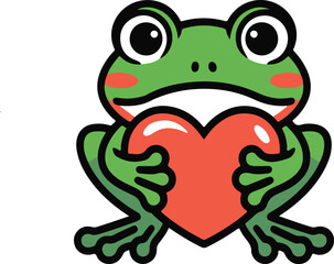 frog with heart