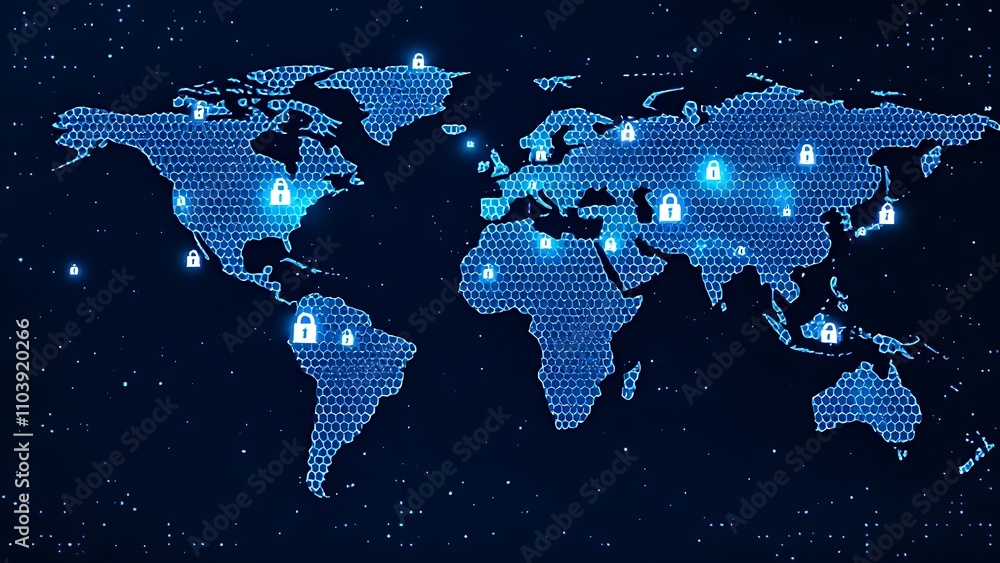 Poster global network security.
