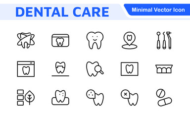 Dental Icon Set. A comprehensive collection of vibrant and professional icons for dental practices, perfect for patient communication to promote oral health awareness.