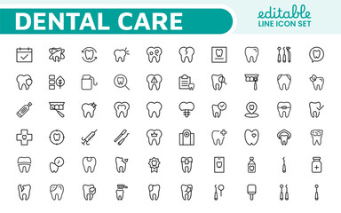 Dental Icon Set. A comprehensive collection of vibrant and professional icons for dental practices, perfect for patient communication to promote oral health awareness.