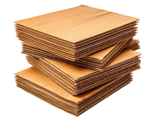 Stack of cardboard boxes, white isolate background