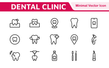 Dental Icon Set. A comprehensive collection of vibrant and professional icons for dental practices, perfect for patient communication to promote oral health awareness.