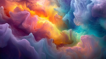 Abstract Colorful Swirling Cloud Formation Artwork