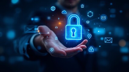 Cyber security Data Protection Information privacy antivirus virus defence internet technology concept.