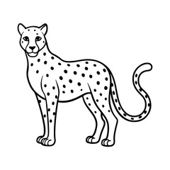 Fototapeta premium illustration of a leopard, Leopard silhouette vector illustration 