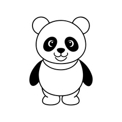 Fototapeta premium Cute panda bear vector isolated on white background. Cartoon character, hand drawn design. Mascot icon.