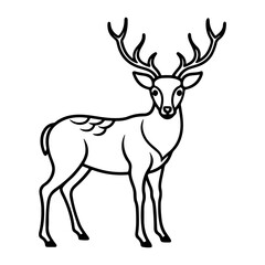 Deer outline  silhouette vector illustration isolated on white background