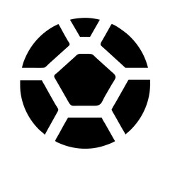 Good icon of a soccer ball in black silhouette.
