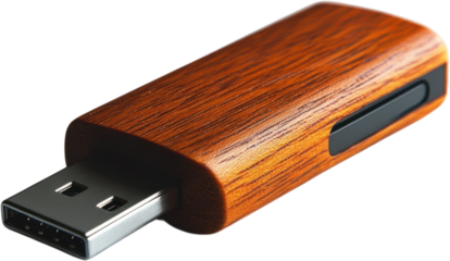 Sleek wooden USB drive designed for stylish data storage and transfer in modern digital environments