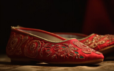 Obraz premium close up of beautiful Punjabi jutti