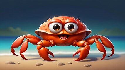 funny cartoon crab 