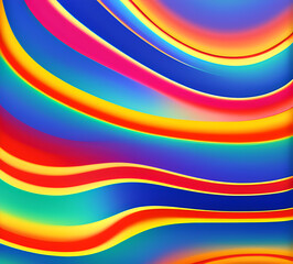 Obraz premium Wave of mixed beautiful gradient colors. smooth transitions. composition and leaking light exposure. Rainbow background. Modern design template. High quality 8k. generative ai