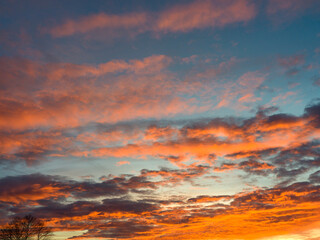 Sky with the colors of the sunset