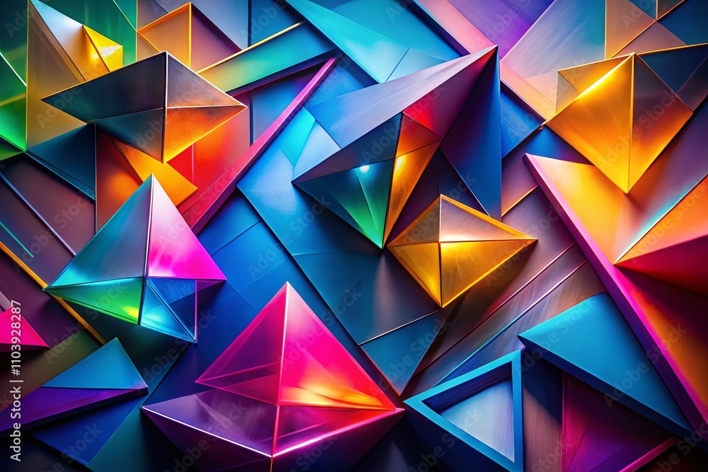 Poster vibrant geometric abstract background with colorful shapes and lines for modern design projects and 