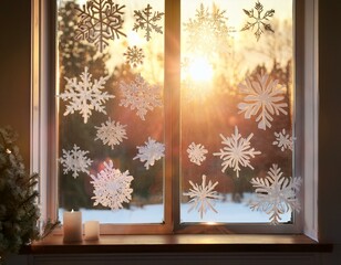 Elegant White Snowflake Decals