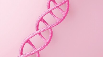 breast cancer cell and tumor concepts. DNA strand on pink background
