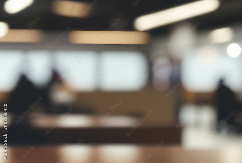 Poster blurred office space. abstract office background conveying calm productivity and teamwork. ideal for