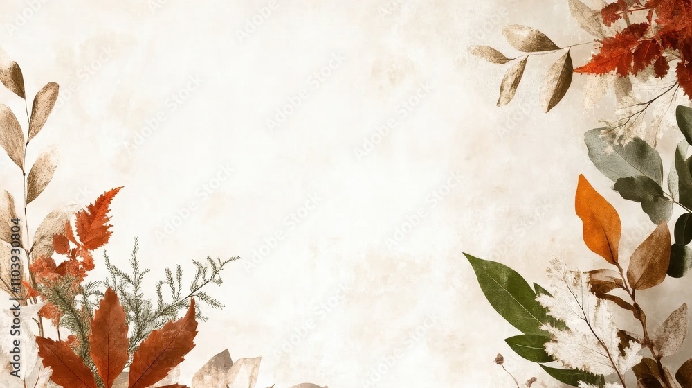 Aufkleber elegant autumn leaves frame with soft background for creative design projects