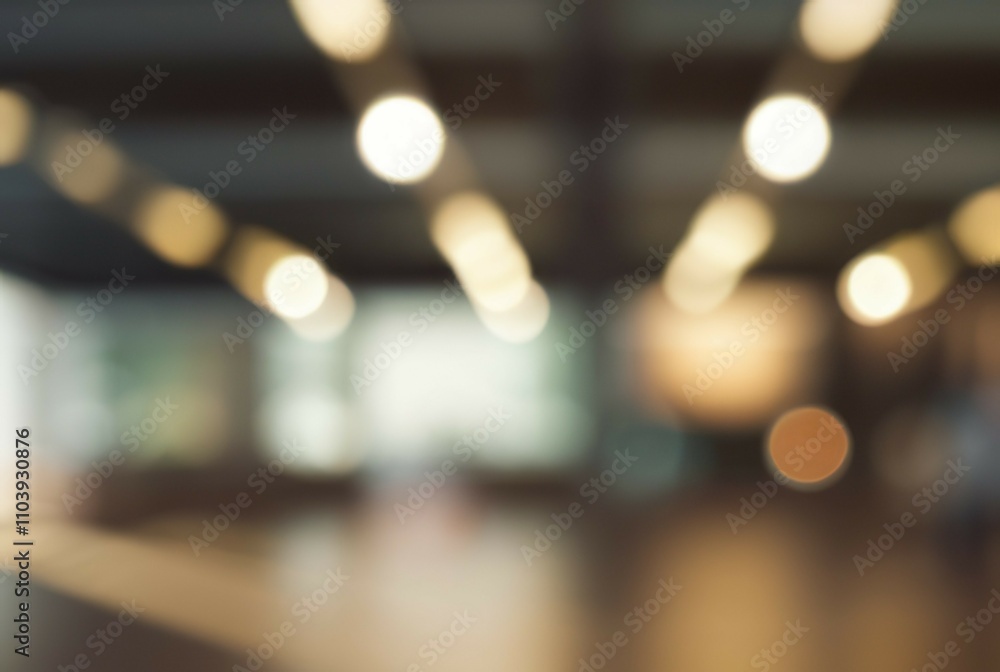 Poster blurred lights interior. abstract bokeh background conveying calm, peaceful ambiance of a modern spa