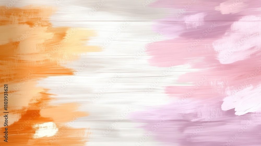 Poster soft brush stroke abstract background in warm and cool color palette design