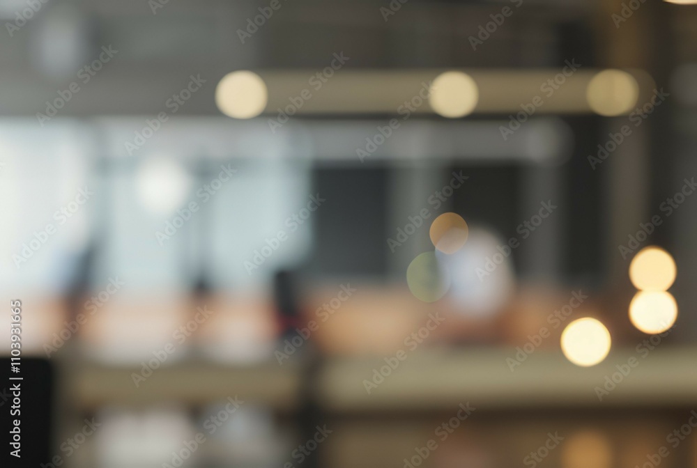 Poster blurred office space. abstract bokeh office image conveying a sense of calm productivity and modern 