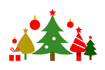 Christmas-themed digital illustration with festive icons and ornaments