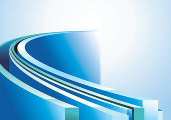 Abstract Blue Curved Pathway