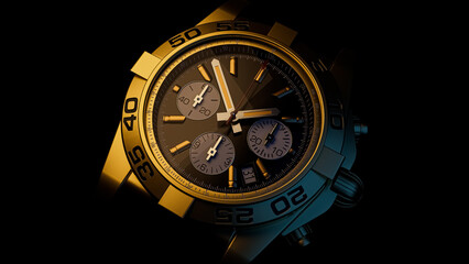 Watch on a black background