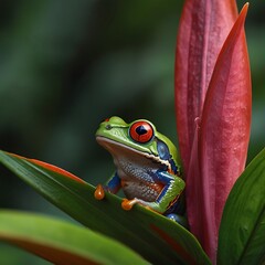 Naklejka premium red eyed tree frog