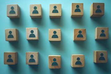 Minimalist Wooden Block Network Community Team Visual Design