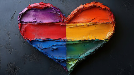 Colorful heart art symbolizing love and pride in a creative, abstract manner. Generative AI