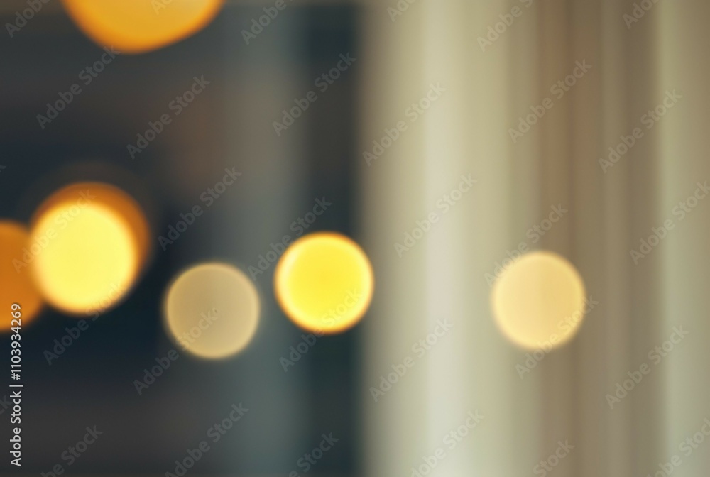 Aufkleber golden bokeh lights blur. abstract background with soft yellow lights, conveying warmth and serenity