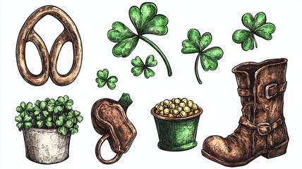 Whimsical St. Patricks Day icons