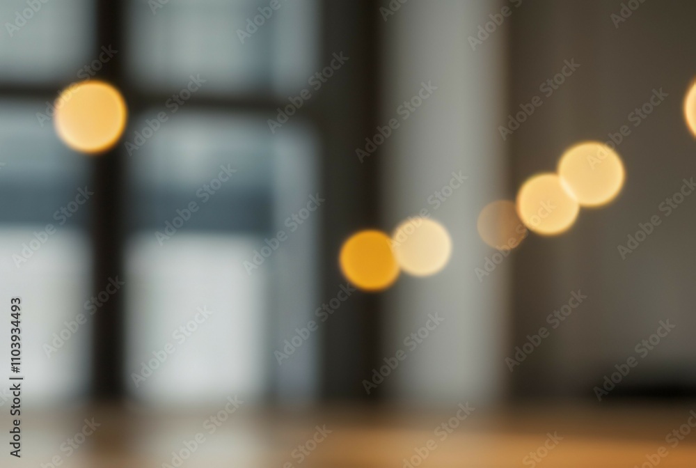Poster bokeh lights blurred background. abstract image of soft glowing lights, suggesting warmth and tranqu