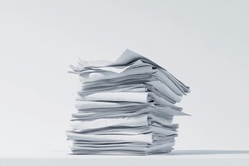 A neatly stacked pile of papers against a plain background, showcasing a minimalistic and organized aesthetic.