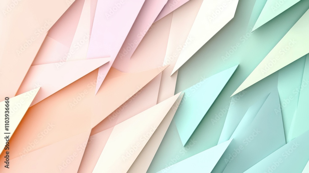 Aufkleber abstract geometric background with soft pastel colors and sharp angled shapes