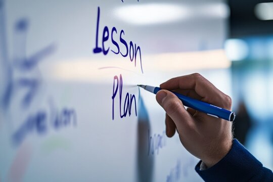 Hand Writing Lesson Plan on Whiteboard