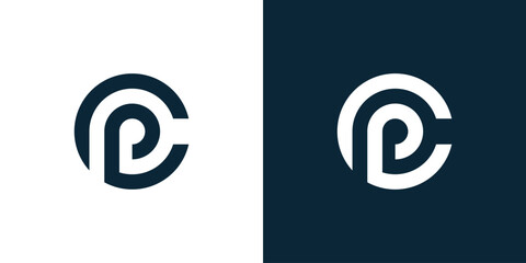 P and C letter combination logo in circle, P C circle logo