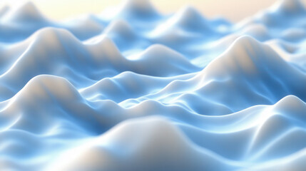 Obraz premium Smooth blue waves create serene and calming atmosphere, resembling gentle ocean currents. soft peaks and valleys evoke sense of tranquility and peace