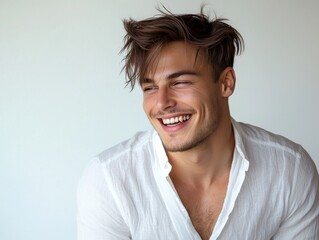 Fototapeta premium Young male bust in Europe and America