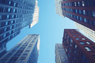 Fototapeta premium Modern Metropolis High-Rise Brick Building Elevation