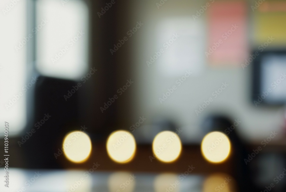 Aufkleber blurred office lights. abstract office bokeh image suggesting calm productivity and teamwork. soft f