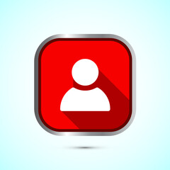 User profile icon design illustration, User profile avatar, Red Shadow Button Design