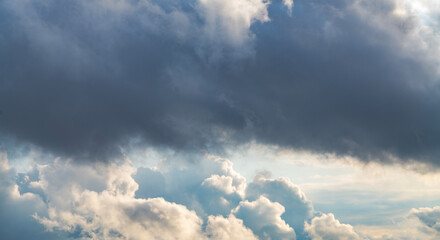 Sky background. Beautiful dramatic thunderclouds on the sky.