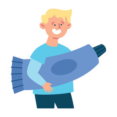 dentist male with toothpaste